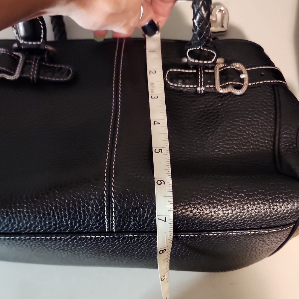 Brighton Black Leather Shoulder Bag with Heart Accent - Picture 10 of 10